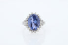 6.71 Carat Purple Sapphire & Diamond Ballerina Statement Ring
