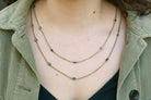 SOLD Art Deco Sapphires By the Yard Station Necklace 57" Long 20Kt Yellow Gold