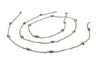 SOLD Art Deco Sapphires By the Yard Station Necklace 57" Long 20Kt Yellow Gold